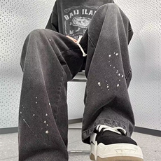 直脚流行牛仔裤潮男长裤夏季水洗宽松直筒拉链911-3-KK004-P40，男装牛仔裤，星座911-3