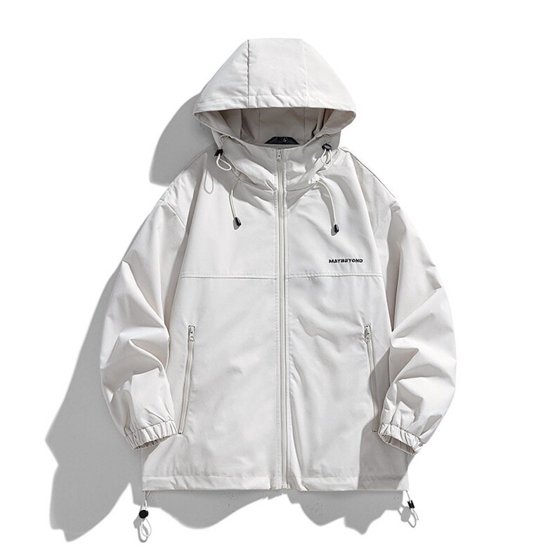 冲锋衣连帽夹克男宽松落肩纯色上衣外套DSA157B-JK727-P58,男装夹克,电商A157B