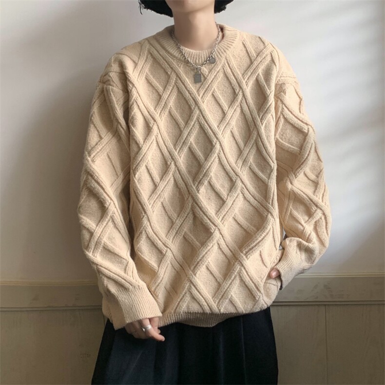 深度备货加厚男毛衣圆领设计感针织衫慵懒风线衣M119-P55,男装针织衫/毛衣,星座1212