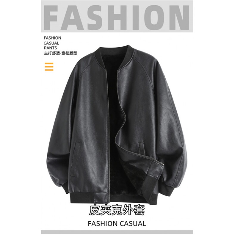 新款皮衣皮夹克加绒加厚版309B-3-6602-P60图片