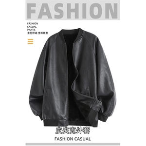 新款皮衣皮夹克加绒加厚版309B-3-6602-P60图片