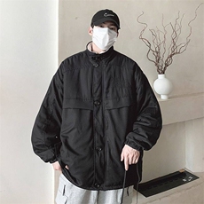 日系立领棉服套装男秋冬季加绒加厚棉袄527/P78，男装棉衣，星座506