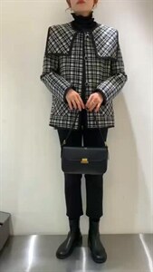 格子夹外套图片