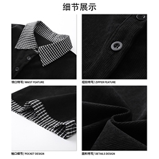欧棉绒薄款拼格子假两件衬衫T恤港风潮牌百搭上衣HY732P45控68，男装T恤，电商A102B