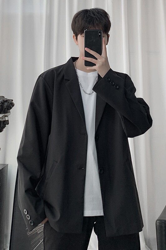 港风免烫正装西服外套高级感帅气韩版帅气休闲小西装男XZ01/P55,男装西服套装,电商D202-1