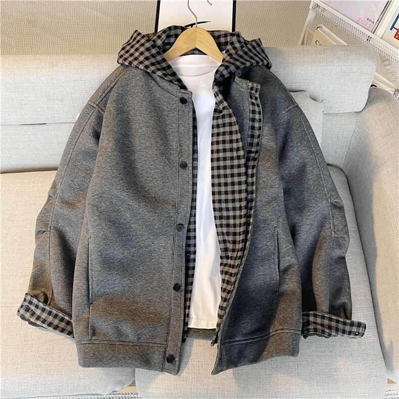 现货！秋冬季上新百搭开衫男女同款连帽卫衣外套-LK80193,女装短外套,电商A061