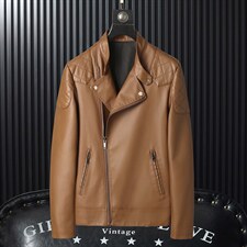 2023秋冬社会小伙PU皮衣男生机车皮夹克帅气休闲外套LE6605-P105，男装皮衣，星座1105-3