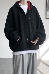 8XL-M 美式复古撞色连帽水洗夹克男高级感做旧情侣外套JK1327P88图片