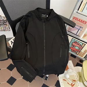 立领工装飞行员夹克衫男生春秋宽松拉链设计感棒球服外套2282 P70图片