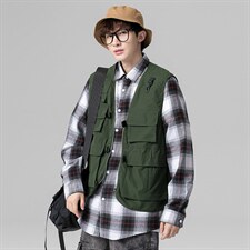 2021秋季新无影墙日系大码男机能嘻哈工装多口袋马甲外套MJ002P55，男装夹克，电商A001