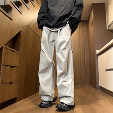 休闲裤男港风潮流高街帅气褶皱个性痞子2024冬季ins长裤K4792-P36，男装休闲裤，星座412-3