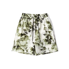 短裤DK77834白底绿色
