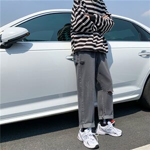 男生新款港风牛仔裤破洞休闲女裤子714-2，男装牛仔裤，星座714-1