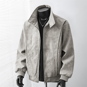 2026春季新款得物品质休闲皮夹克飞行服皮衣男防外套2851-P66图片
