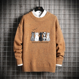 M19100-P45 加绒款-P65 加厚加绒毛衣男大码毛线衣男针织衫男线衫图片
