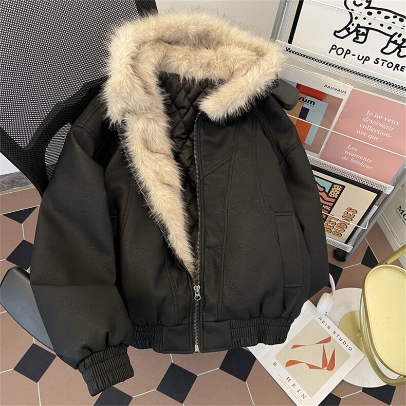 美式高街解构毛领连帽棉服男女cleanfit宽松潮流棉衣M0276-P140,男装棉衣,星座308B-1