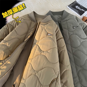 秋冬新款棒球领穿加厚条纹夹克港风宽松棉衣MY9313 P-85图片