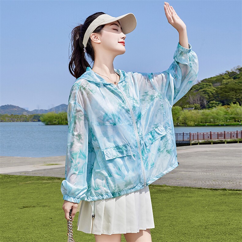 2025夏季新款防晒服短款薄款RF2C290-2829#-P85-K138，女装防晒衣，蝶眷