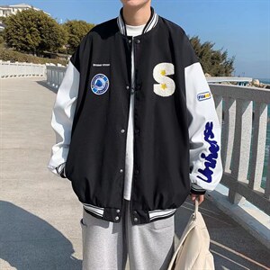 新款春季百搭长袖外穿克莱因蓝棒球服夹克单排扣WT14P65,男装夹克,星座1116-2