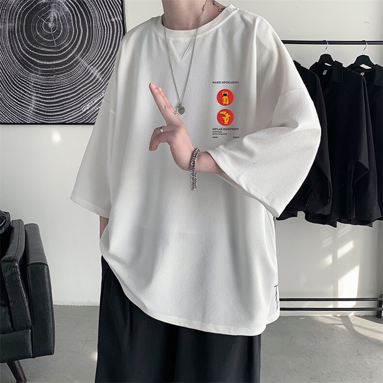 Q11093-P30春夏季七分袖t恤男大码五分袖男短袖中袖,男装T恤,电商A040