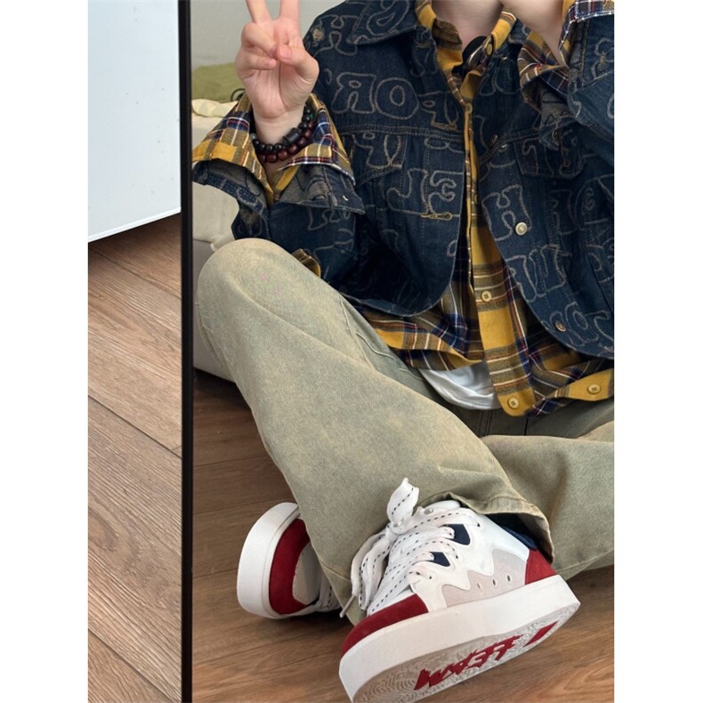 【有货】破洞满印牛仔外套男高级感美式工装夹克226LL-特P70,男装工装外套,星座1007（原301D）