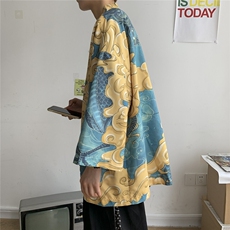 大码风港风外套防晒服和服开衫薄款道袍披风汉服潮F12/P40，男装防晒衣，电商A221A