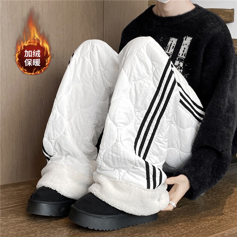 2025冬季美式条纹葫芦格设计加绒外穿棉裤B315-K25905JR-p65控89，男装棉裤，电商B315