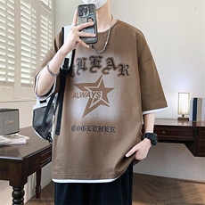 25151-特P40夏季休闲时尚T恤男短袖打底衫青少年圆领印花短袖，男装T恤，电商D310B