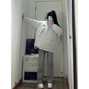 美式hiphop纯色修身直筒牛仔裤图片