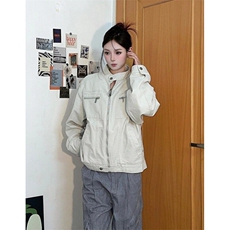 美式立领工装外套夹克男女春秋季设计感高街宽松显瘦上衣JK23，男装夹克，星座1116A（原606A-3）