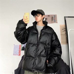 棉衣外套情侣冬季防风加厚服韩版皮衣男潮学生xz1008-2-MY001-P90,男装皮衣,星座1008-2