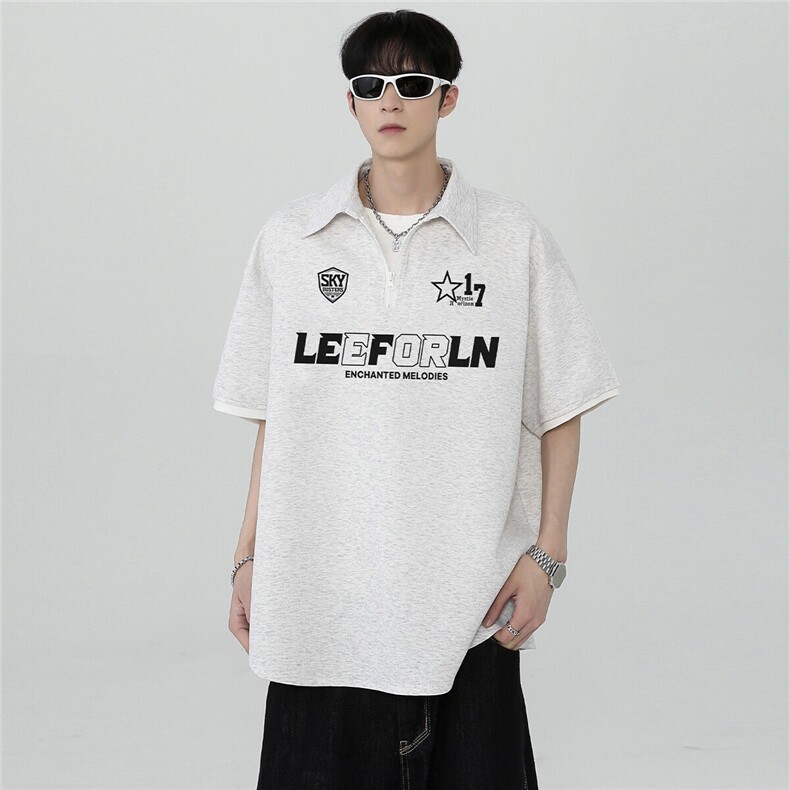 假两件复古潮牌美式高级时尚学生cleanfit短袖POLO衫T恤T309-P38,男装Polo衫,电商C307