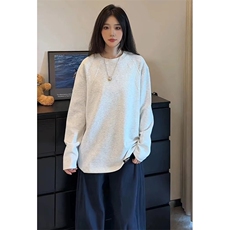 抖音得物品质26春装美式高街曼巴棉螺纹拼接卫衣圆领长袖T恤YT164，男装T恤，电商A486