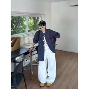 长袖衬衫时尚气质百搭原宿简约文艺慵懒日系新款潮流ins流行图片