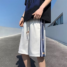 夏季新款休闲短裤男潮牌拼色运动字母潮流宽松学生五分裤DK65p30，男装牛仔裤，星座1013