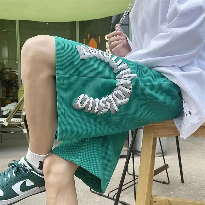 男新款青少年时尚休闲冰丝华夫格发泡短裤GDK11P26,男装牛仔裤,星座1116-2