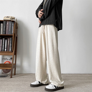8XL-M 特大码糯米裤男垂感直筒宽松休闲羊绒裤子K995P55控78图片