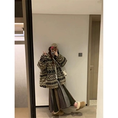 网图有货美式复古民族风提花摇粒绒夹克男女开衫外套A1102-P80，男装民族服装，星座1505