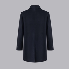 2025秋冬百搭时尚简约半高领长款男士大衣，男装羊绒大衣，黛娇羊绒