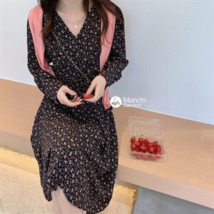 【现货】春季新款 韩版碎花连衣裙图片