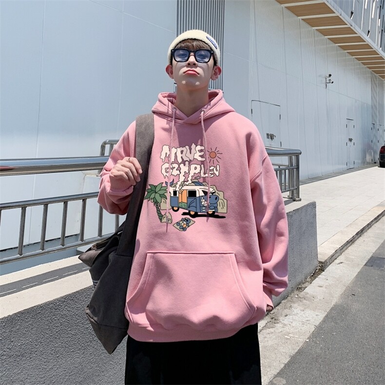 HL5662P45高品华棉大落肩连帽卫衣男宽松潮流ins韩版上衣秋季外套,男装卫衣,星座510A-5