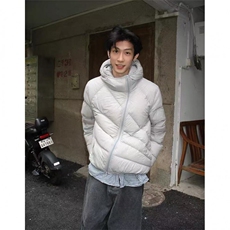 网图冬季斜拉链连帽排骨轻量保暖棉服MY125/P110，男装棉衣，星座205-3