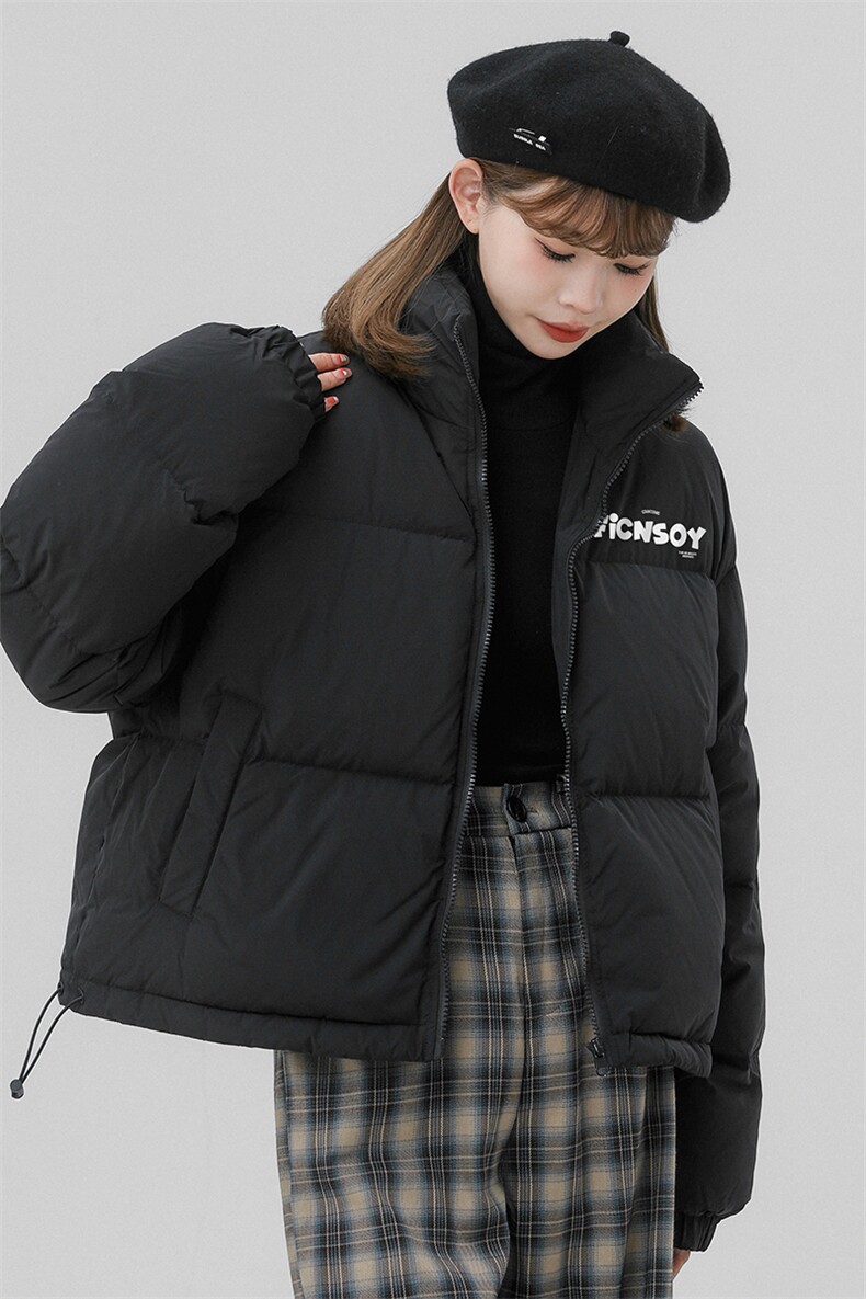 中性风23新款冬季时尚百搭宽松字母印花棉服外套MY502P85控118,男装棉衣,A247A