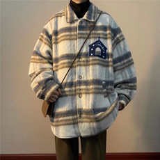 春季新款美式男外套夹克海马毛格子布刺绣W2026P75，男装夹克，星座1116-2