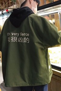 s款港风·新款我很凶的刺绣工装夹克刺绣薄款外套P70加绒85图片