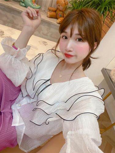 气质款木耳边双领衬衣，其它，DD+(4F)