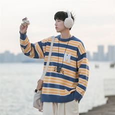 B225-M1203-X78-P62-腈纶42%锦纶31%PBT27%-毛巾绣条纹毛衣现货，男装针织衫/毛衣，电商B225