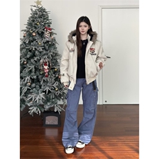 W11023-P108网图现货羊羔毛棉服棉袄保暖棉衣厚外套ins百搭潮流，男装棉衣，星座1608
