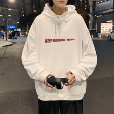 WY2071-P35加绒款-P40纯棉连帽卫衣男大码运动帽衫宽松薄外套男，男装卫衣，电商A040