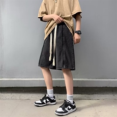 夏季港风牛仔短裤弹力腰抽绳DK783p40，男装牛仔裤，星座1013